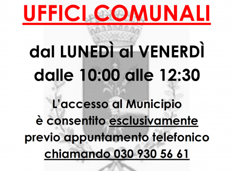 MODIFICA ORARIO UFFICI COMUNALI